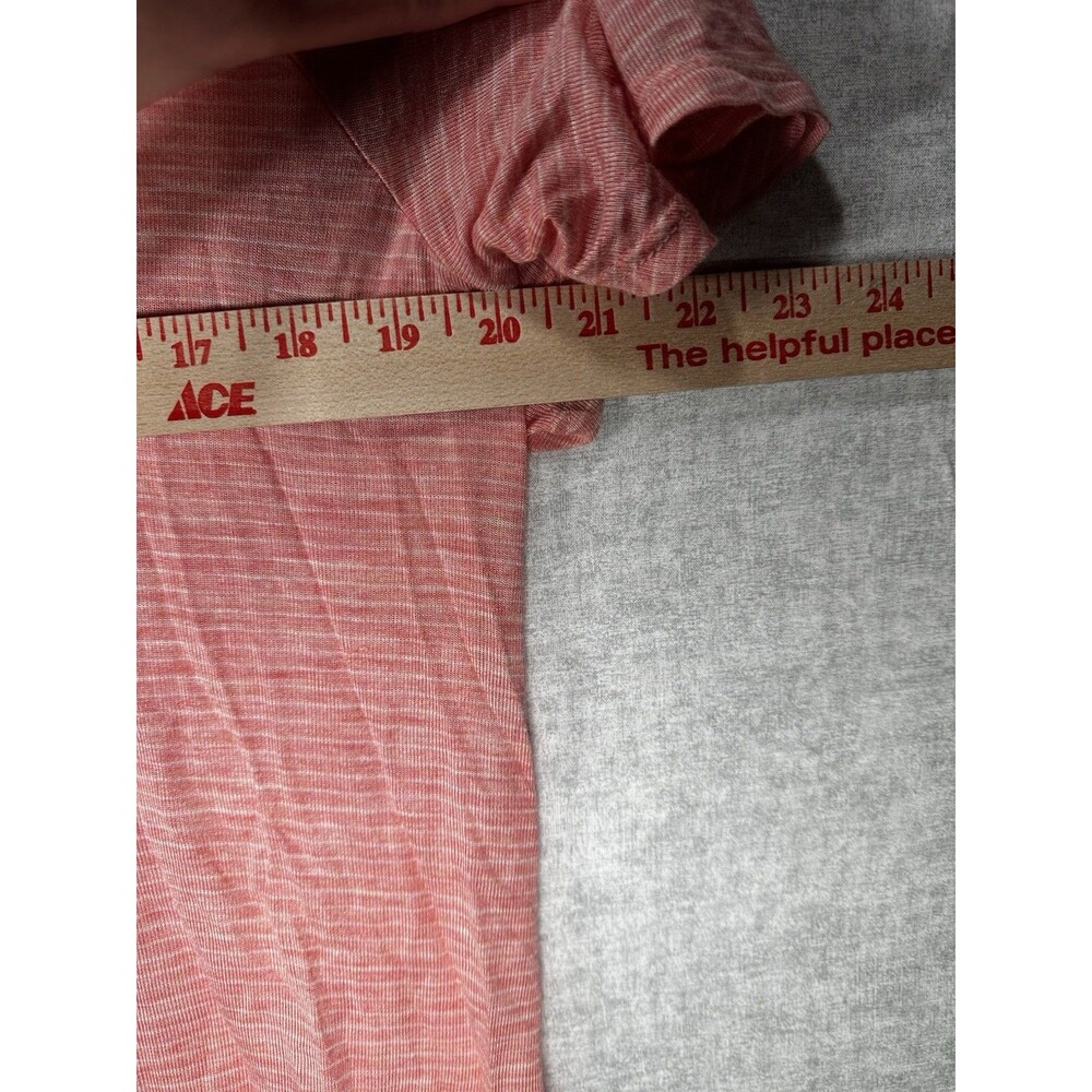 Pen Paper Cold Shoulder Knit Pink Striped Top Women’s Size Large Semi Sheer - Picture 3 of 7